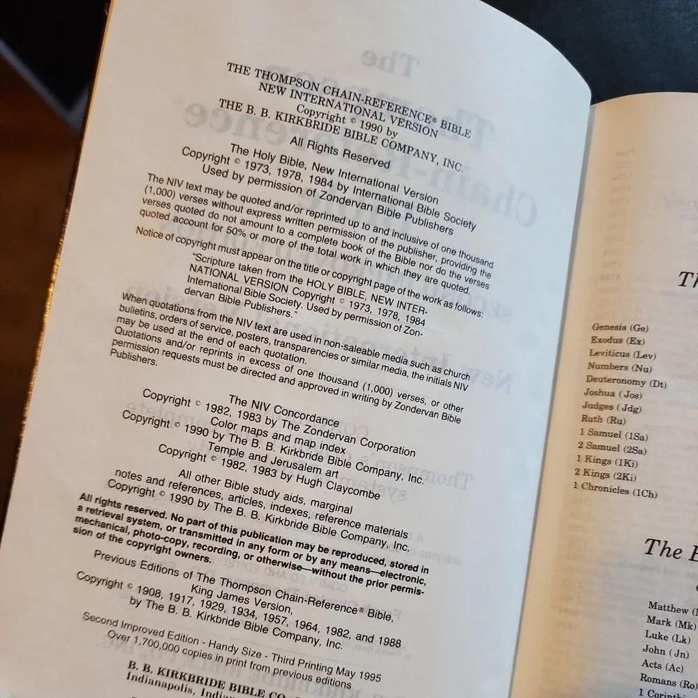 Thompson Chain Reference Bible NIV Red Letter Edition Kirkbride Hardcover 1990 - Picture 6 of 12